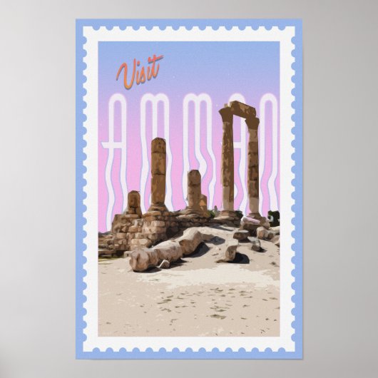 Amman Jordan Travel Poster (Voorkant)