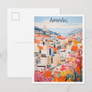 Amman Jordanië Reizen Stad Esthetiek Briefkaart
