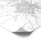 Amman, Jordanië (zwart op wit) Poster (Hoek)