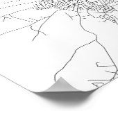 Amman, Jordanië (zwart op wit) Poster (Hoek)