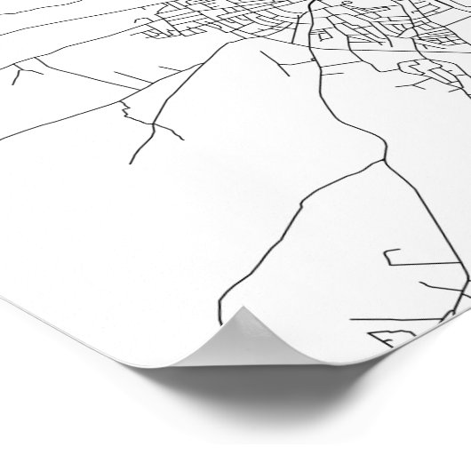 Amman, Jordanië (zwart op wit) Poster (Hoek)