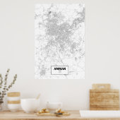 Amman, Jordanië (zwart op wit) Poster (Keuken)