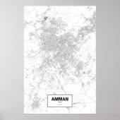 Amman, Jordanië (zwart op wit) Poster (Voorkant)