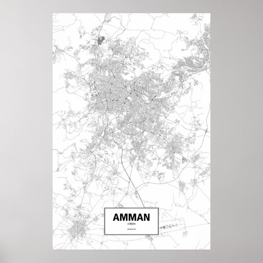 Amman, Jordanië (zwart op wit) Poster (Voorkant)
