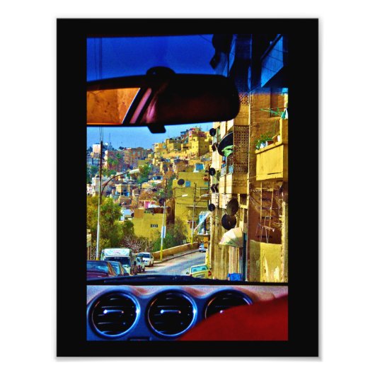 Amman Uitzicht uit Taxi Foto Afdruk (Voorkant)