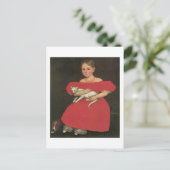 Ammi Phillips Girl in Red met haar kat en hond Briefkaart (Staand voorkant)