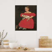Ammi Phillips Girl in Red met haar kat en hond Poster (Keuken)