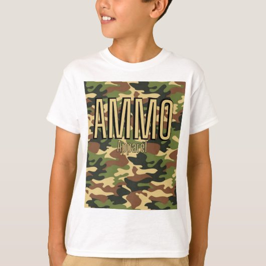 AMMO Apparel Classic Army print Boy T-Shirt (Voorkant)