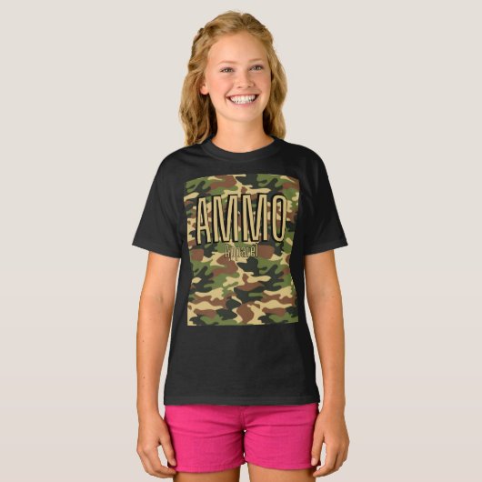 AMMO Apparel Classic Army print Girl's T-Shirt (Voorkant volledig)