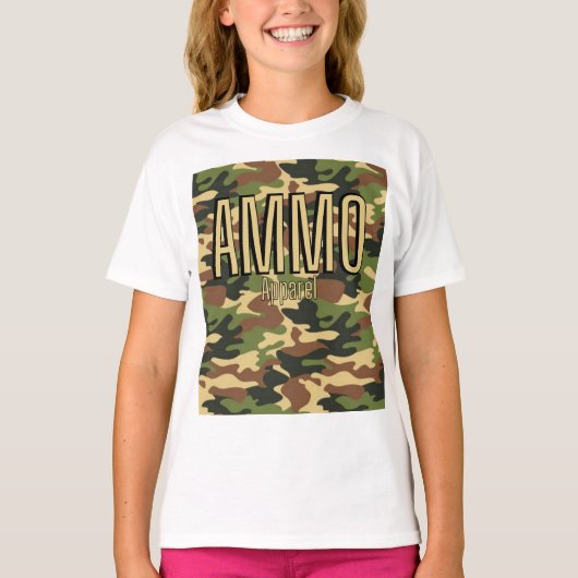 AMMO Apparel Classic Army print Girl's T-Shirt (Voorkant)