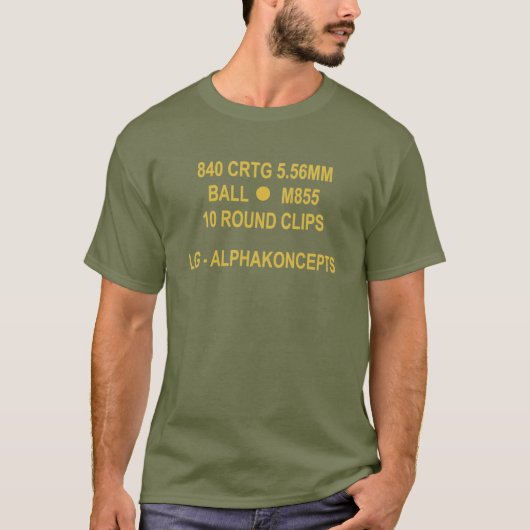 Ammo Can styling T shirt in OD Green (Voorkant)