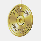 Ammo-cartridge voor een afgevuurde kogel, vrijheid keramisch ornament (Rechts)