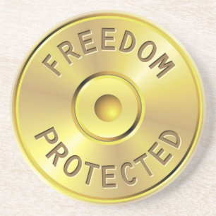 Ammo-cartridge voor een afgevuurde kogel, vrijheid zandsteen onderzetter