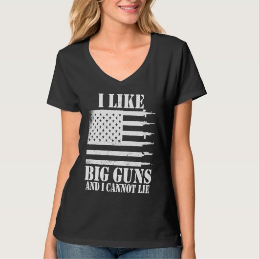Ammo Gun I like big guns saying 1 T-shirt (Voorkant)