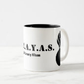 Ammo IYAYAS Aangepaste naam zwart wit Tweekleurige Koffiemok (Voorkant rechts)