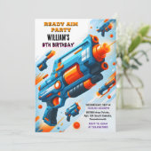 Ammo Team Army Cute Cool Neon Nerf 9th Birthday Kaart (Staand voorkant)