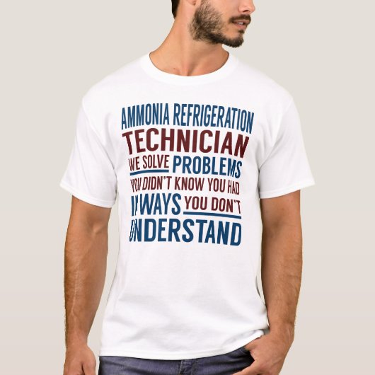 Ammoniakkoelingstechnicus lost problemen op t-shirt (Voorkant)