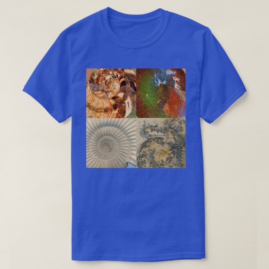 Ammoniet Fossiel Macro Montage T-shirt (Design voorkant)