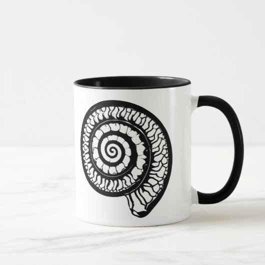 Ammoniet Fossiel - Spiral Seashell Mok (Rechts)