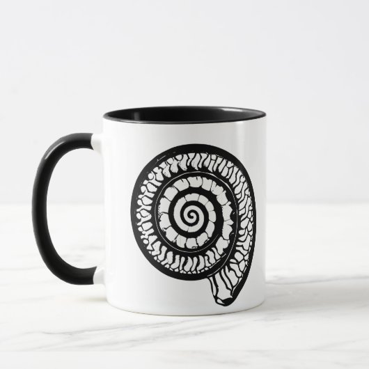 Ammoniet Fossiel - Spiral Seashell Mok (Links)