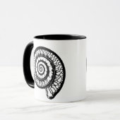 Ammoniet Fossiel - Spiral Seashell Mok (Voorkant links)