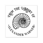 Ammoniet Fossil Shell Seashore Beach Library Boek Zelfinktende Stempel (Design)