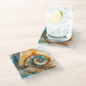 Ammoniet Gem Fossiel Onderzetter (Schuin)