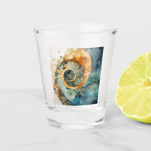 Ammoniet Gem Fossiel Shot Glas (Voorkant)