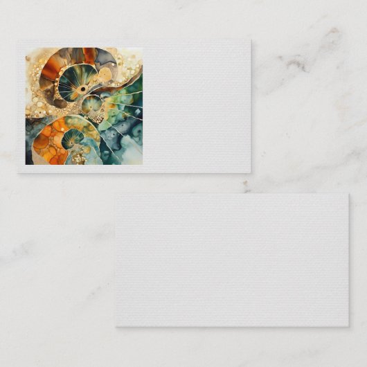 Ammoniet Gem Fossiel Visitekaartje (Voorkant / Achterkant)