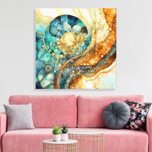 Ammoniet Gem Fossiele Canvas Kunst (Insitu (Woonkamer))