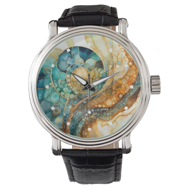 Ammoniet Gem Fossiele Horloge (Voorkant)