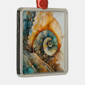 Ammoniet Gem Fossiele Kerstversiering Metalen Ornament (Rechts)