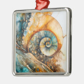 Ammoniet Gem Fossiele Kerstversiering Metalen Ornament (Links)