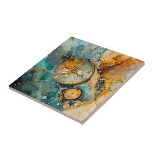 Ammoniet Gem Fossiele Tegel Tegeltje (Zijkant)