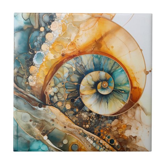 Ammoniet Gem Fossiele Tegel Tegeltje (Voorkant)