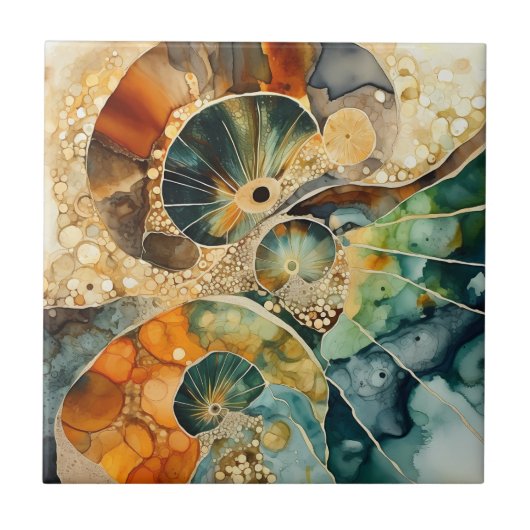 Ammoniet Gem Fossiele Tegel Tegeltje (Voorkant)