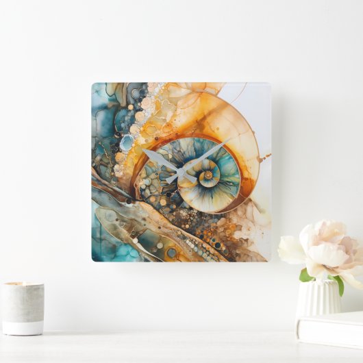 Ammoniet Gem Fossiele Wandklok (Huis)