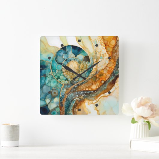 Ammoniet Gem Fossiele Wandklok (Huis)