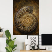 Ammoniet Spiraal Oude Wijsheid Spirit Kunst Poster (Thuiskantoor)