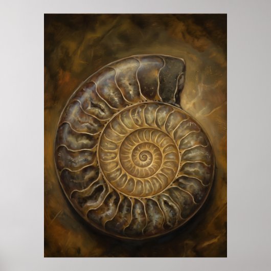 Ammoniet Spiraal Oude Wijsheid Spirit Kunst Poster (Voorkant)