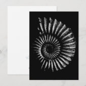 Ammoniet wit op zwart feestdagenkaart (Voorkant / Achterkant)