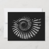 Ammoniet wit op zwart vlak vakantie Kaart (Voorkant)