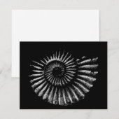 Ammoniet wit op zwart vlak vakantie Kaart (Voorkant / Achterkant)