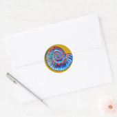 Ammonietfossiel Ronde Sticker (Envelop)