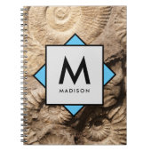 Ammonietzeeschelpen met Jouw naam en Monogram op Notitieboek (Voorkant)