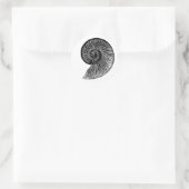 Ammonite Fossil Ronde Sticker (Tas)