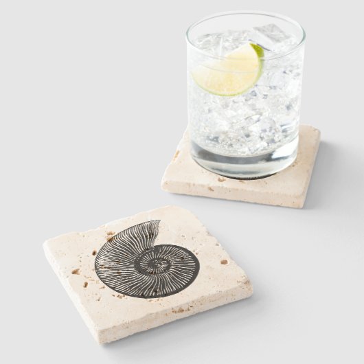 Ammonite Fossil Stenen Onderzetter (Zijkant)