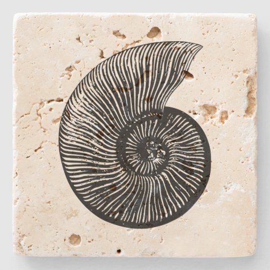 Ammonite Fossil Stenen Onderzetter (Voorkant)