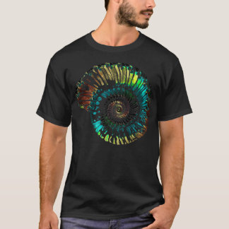 Ammonite Fossil Vector Opalescent Glass Patroon T-shirt