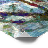 Ammoniumbloesem en blauwe hemel in gekleurde kunst poster (Hoek)